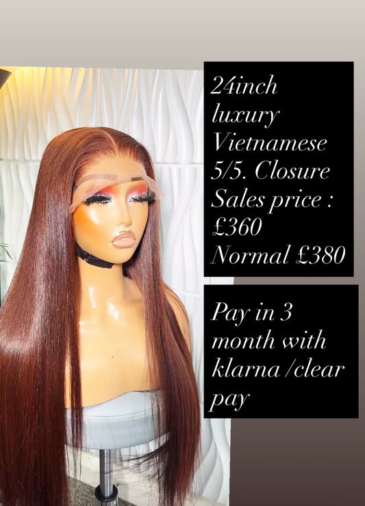 24nch Bone Straight donor hair